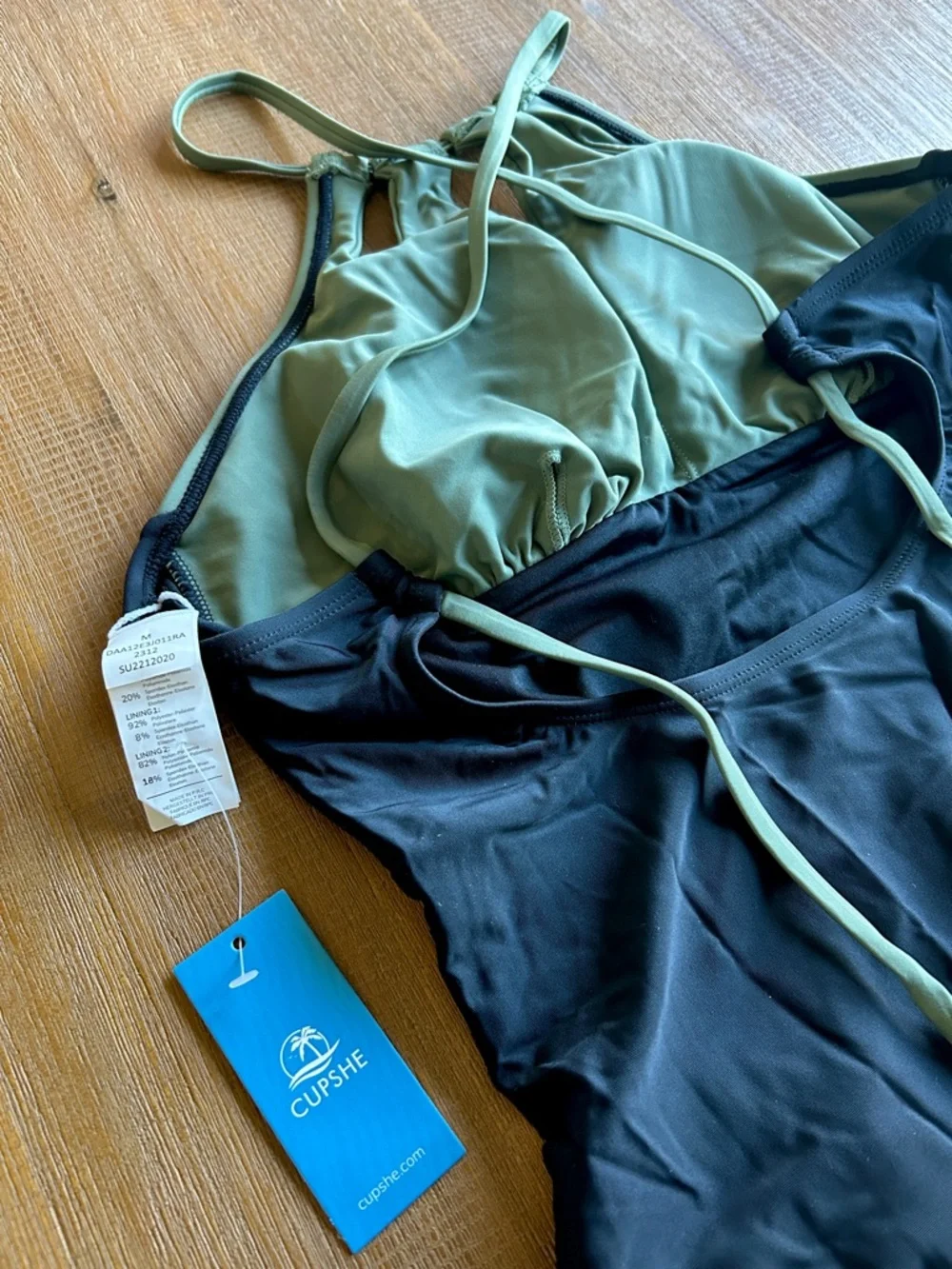CUPSHE One-Piece High Neck Tummy Control Swimsuit - Picture 8 of 9